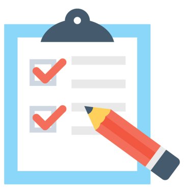 Kontrol Listesi Düz Vektör Simgesi