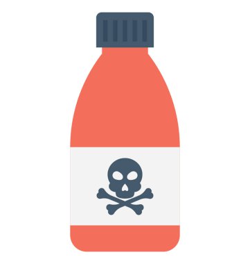 Zehir düz vektör simgesi