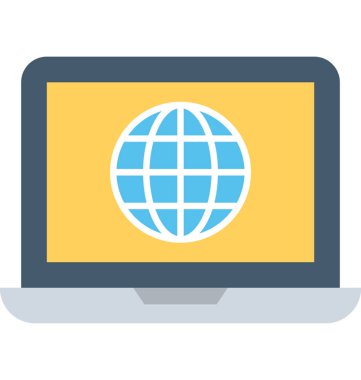 Internet düz vektör simgesi