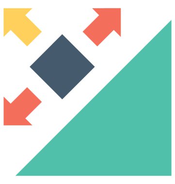 Boyutları düz vektör simgesi