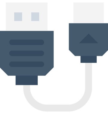 USB fiş düz vektör simgesi