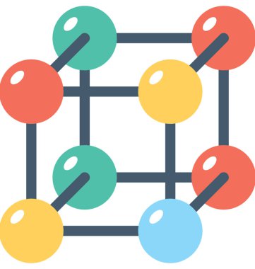 Molekül düz vektör simgesi