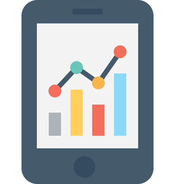 Mobiles Diagramm Flaches Vektorsymbol — Stockvektor