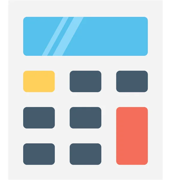 Calculatrice Icône Vectorielle Plate — Image vectorielle