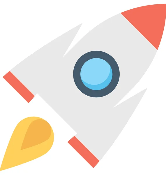 Rocket Flat Vector Icon — Stock Vector