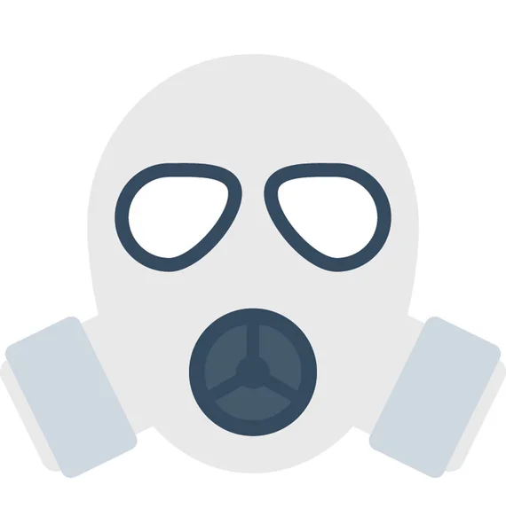 Gasmasker Platte Vector Icon — Stockvector