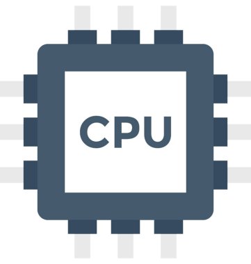 CPU çip düz vektör simgesi