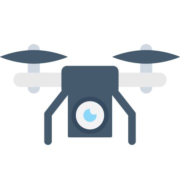 Kamera dron düz vektör simgesi