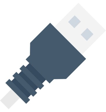 USB fiş düz vektör simgesi