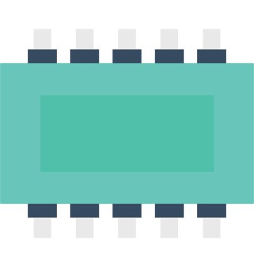 Entegre devre düz vektör simgesi