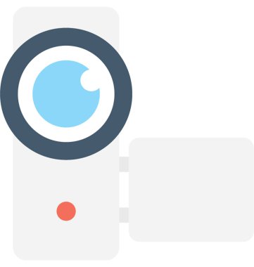 Video kamera düz vektör simgesi