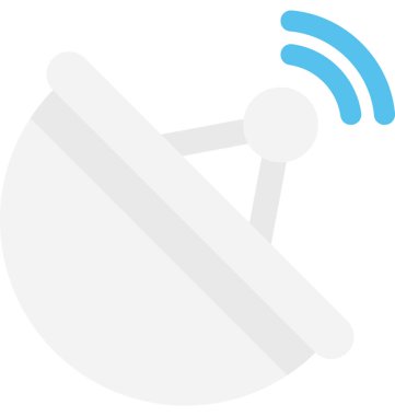 Uydu düz vektör simgesi