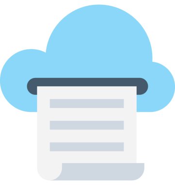 Bulut yazdırma düz vektör simgesi