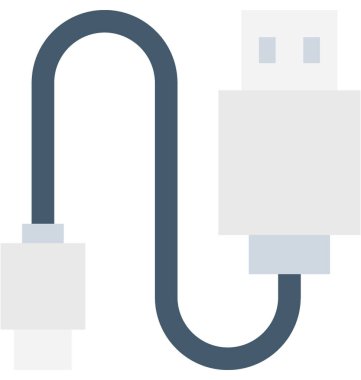 USB fiş düz vektör simgesi