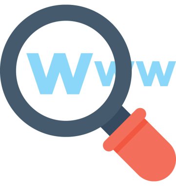 Etki alanı arama düz vektör simgesi