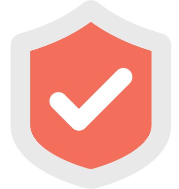 Onaylanmış düz vektör simgesi