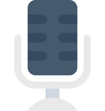 Mikrofon düz vektör simgesi