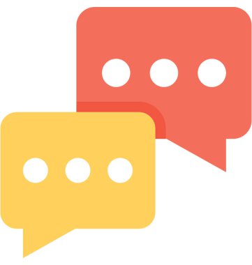 Konuşma balonları düz vektör simgesi