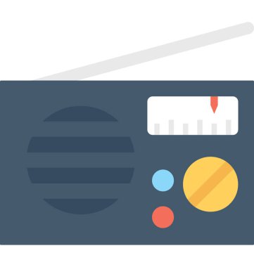 Radyo düz vektör Icon Set