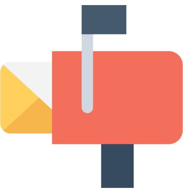 Mektup düz vektör simgesi