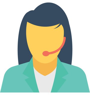 Müşteri servisi düz vektör simgesi