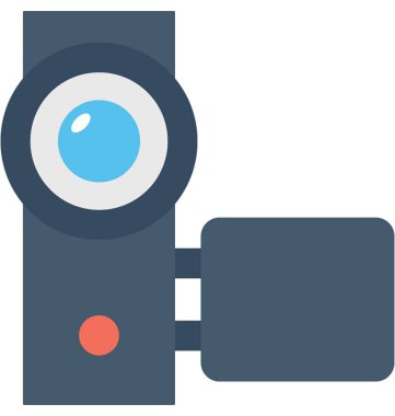 Video kamera düz vektör simgesi