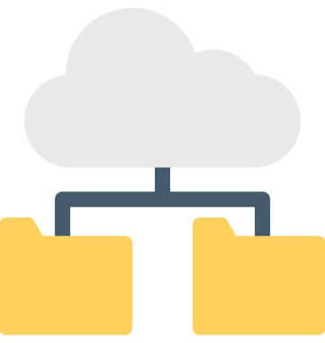 Klasör paylaşımı düz vektör simgesi