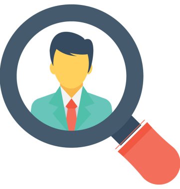 Kişi düz vektör simge bulmak