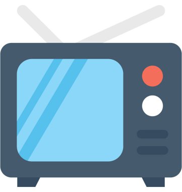 Televizyon düz vektör simgesi