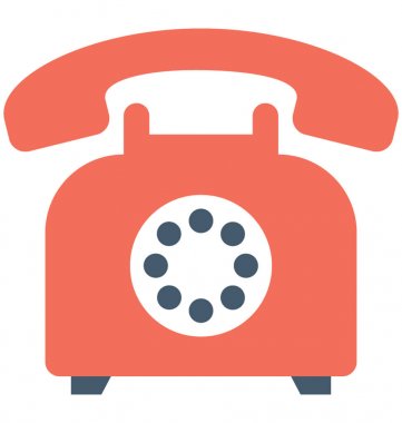 Retro telefon düz vektör simgesi