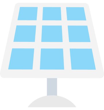 Güneş paneli düz vektör simgesi