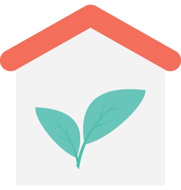Eco House düz vektör simgesi