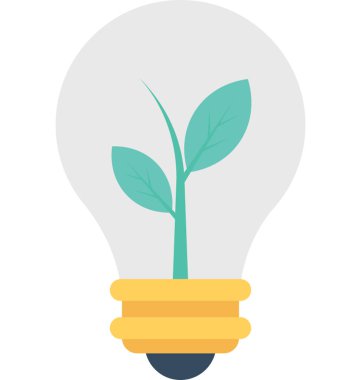 Eco ampul düz vektör simgesi