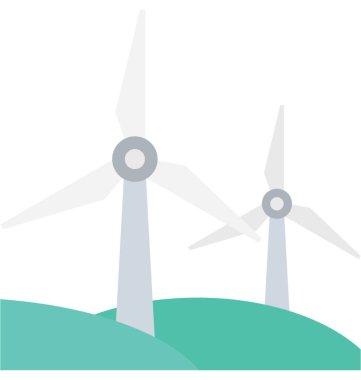 Türbin düz vektör simgesi