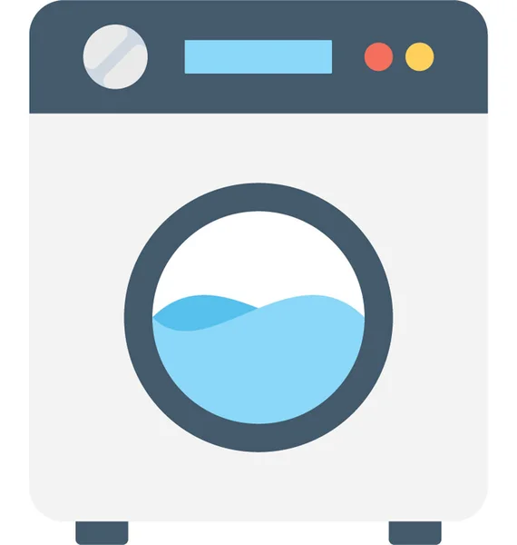 Máquina Lavar Roupa Flat Vector Icon — Vetor de Stock