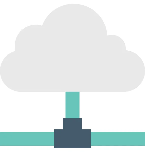 Cloud Network Icono Vector Plano — Vector de stock