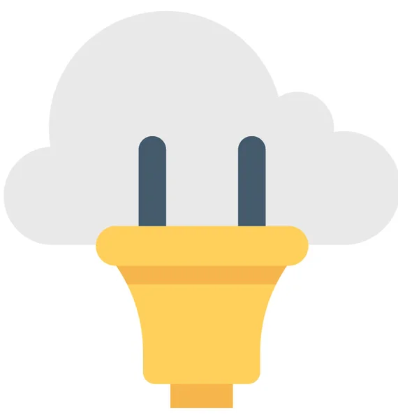 Cloud Plugin Plochou Vektorové Ikony — Stockový vektor