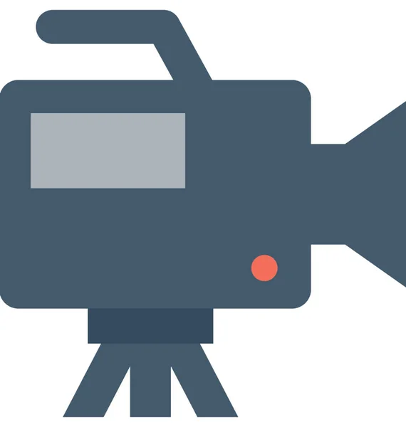 Ikona Plochého Vektoru Kamery Videa — Stockový vektor