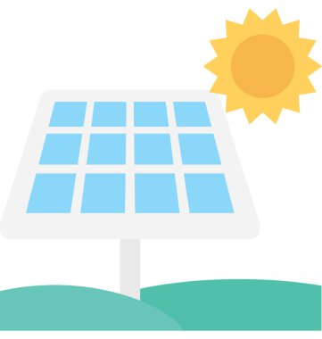 Güneş düz vektör simgesi