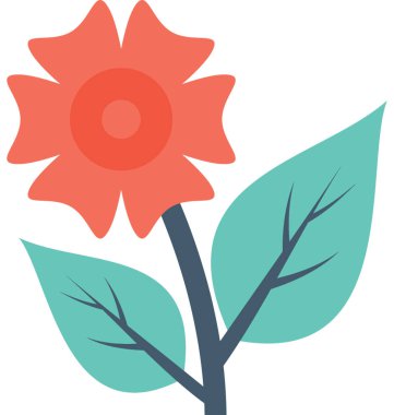 Çiçek Düz Vektör Simgesi