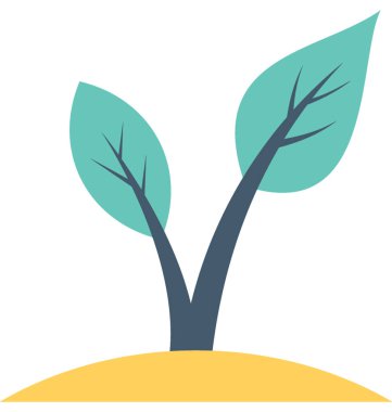 Fidan düz vektör simgesi