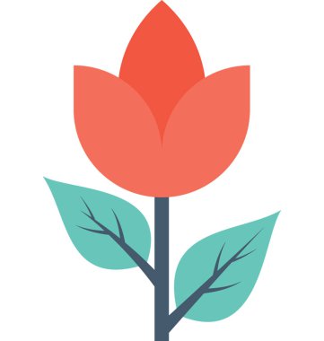 Gül düz vektör simgesi