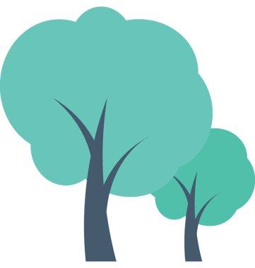 Çalı ağacı düz vektör simgesi