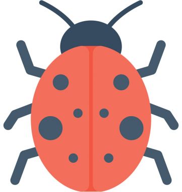 Uğur böceği düz vektör simgesi