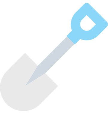 Düz vektör simge kürek