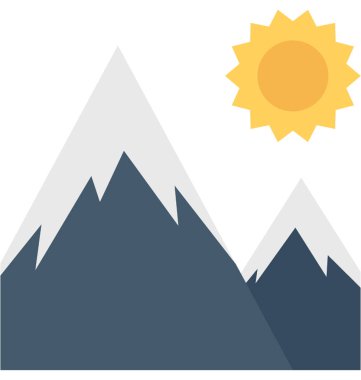 Dağlar düz vektör simgesi