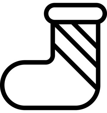 Noel çorap düz vektör simgesi