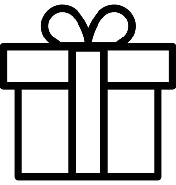 Hediye kutusu düz vektör simgesi