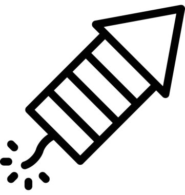 Havai fişek roket düz vektör simgesi