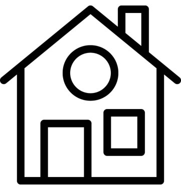 ev düz vektör simgesi